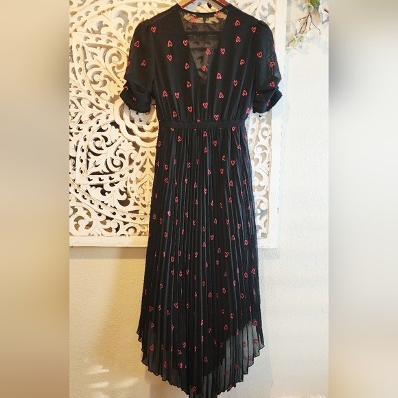 Maje Women's Black and Red Dress Size Small - Picture 4 of 14